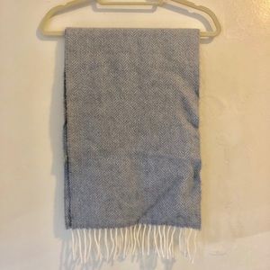 Wool JCrew Scarf, Gray Herringbone